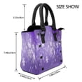 thumbnail image 2 of Lsque Snowfall Sky White Purple Pattern Leather Rivet Shoulder Bag – Elegant Genuine Leather & Microfiber PU Crossbody with Detachable Adjustable Strap, 2 of 5