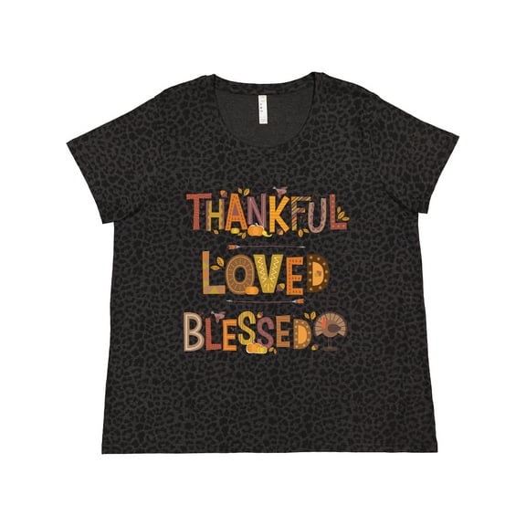 Inktastic Thankful Loved Blessed Women's Plus Size T-Shirt