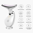 thumbnail image 2 of Neck Firming & Anti-Wrinkle Device EMS Lifting Neck Massager with LED Light & Heat Therapy USB Rechargeable Black / White, 2 of 5