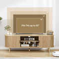 thumbnail image 6 of LEFHDA Tambour Door TV Stand, Mid Century Modern TV Cabinet and Entertainment Center, Modern TV Console Table for 65“ TV, Curved Edge Storage Cabinet (54" Oak), 6 of 9