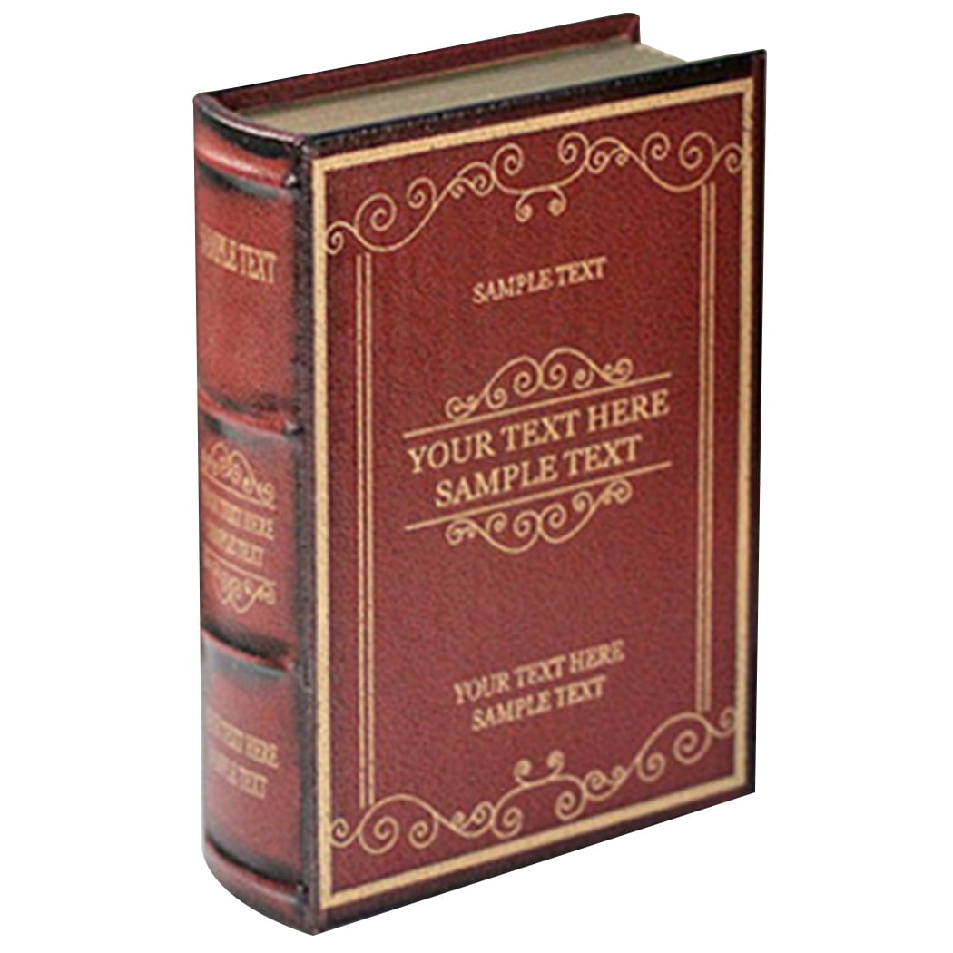 Decorative Book Wooden Antique Natural Fake Book Storage Box Bookshelf Decor