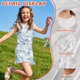 thumbnail image 5 of ZIATUBLE4S Light Blue Watercolor Camo Print Girls Summer Short Jumpsuits Flutter Sleeves One-Piece Romper Soft Comfort Kids Casual Playsuit with Pockets for 11-12 Y, 5 of 6