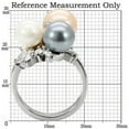 thumbnail image 2 of Womens Rings High polished (no plating) 316L Stainless Steel Ring with Synthetic Pearl in Multi Color TK114, 2 of 5
