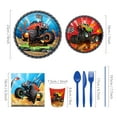 thumbnail image 6 of CC HOME Monster Trucks Party Tableware Set Serves 16 - Disposable Paper Plates, Napkins, Cups, Forks, Monster Trucks Party Supplies for 16 Guests, 6 of 7