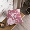 thumbnail image 6 of ZNDUO Cartoon Pink Roses Pattern Throw Pillows for Couch-Indoor Decorative Pillows,16"x16", 6 of 8