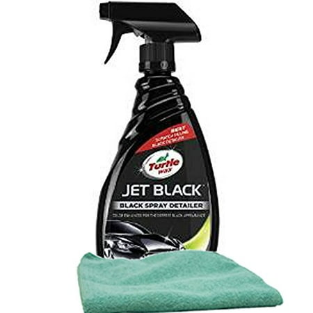 Turtle Wax Black Spray Detailer (23 oz) Bundle with Microfiber Cloth (2 (Best Quick Detailer Spray 2019)