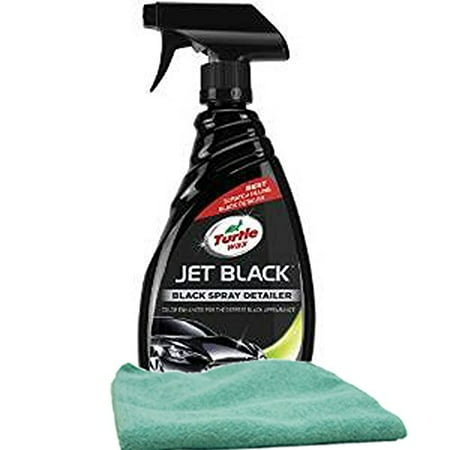 Turtle Wax Black Spray Detailer (23 oz) Bundle with Microfiber Cloth (2