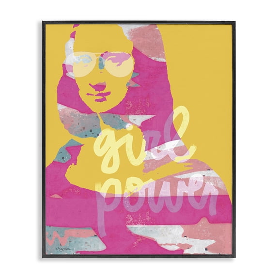 Stupell Industries Contemporary Girl Power Abstract Face Black Framed Giclee Art, 11 x 14, by Molly Mattin
