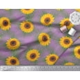 thumbnail image 2 of Soimoi Rayon Crepe Fabric Leaves & Sunflower Floral Printed Craft Fabric by The Yard 46 Inch Wide, 2 of 3