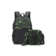thumbnail image 1 of Set 3 Mochila Antirrobo Laptop Mochila Luminosa Gran Capacid Negro verde, 1 of 4