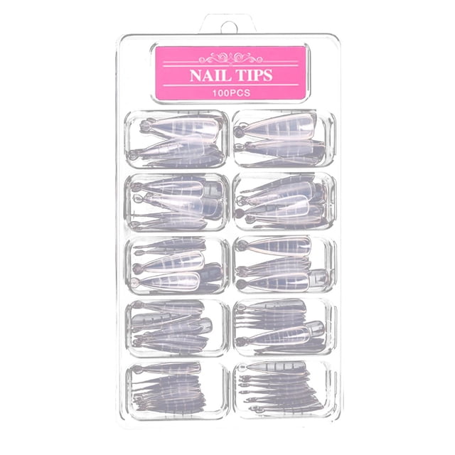 FELTECHELECTR 100 piezas de placas de modelado de uñas prácticas para manicura, puntas de uñas, suministros para decoración de uñas (blanco)