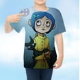 thumbnail image 1 of 130cmCOLOR4Summer New Luxury Children's Daily Loose Cartoon T-shirt Animation Coraline Digital 3d Printing Clothing Top manga corta esquí esquí Gafas de esquí, 1 of 1
