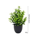 thumbnail image 3 of Linnome Artificial Green Plants Potted Fake Foliage Shrubs with Dark Pots Mini Faux Greenery for Desk Shelf Indoor Home Tabletop Decor, 3 of 7