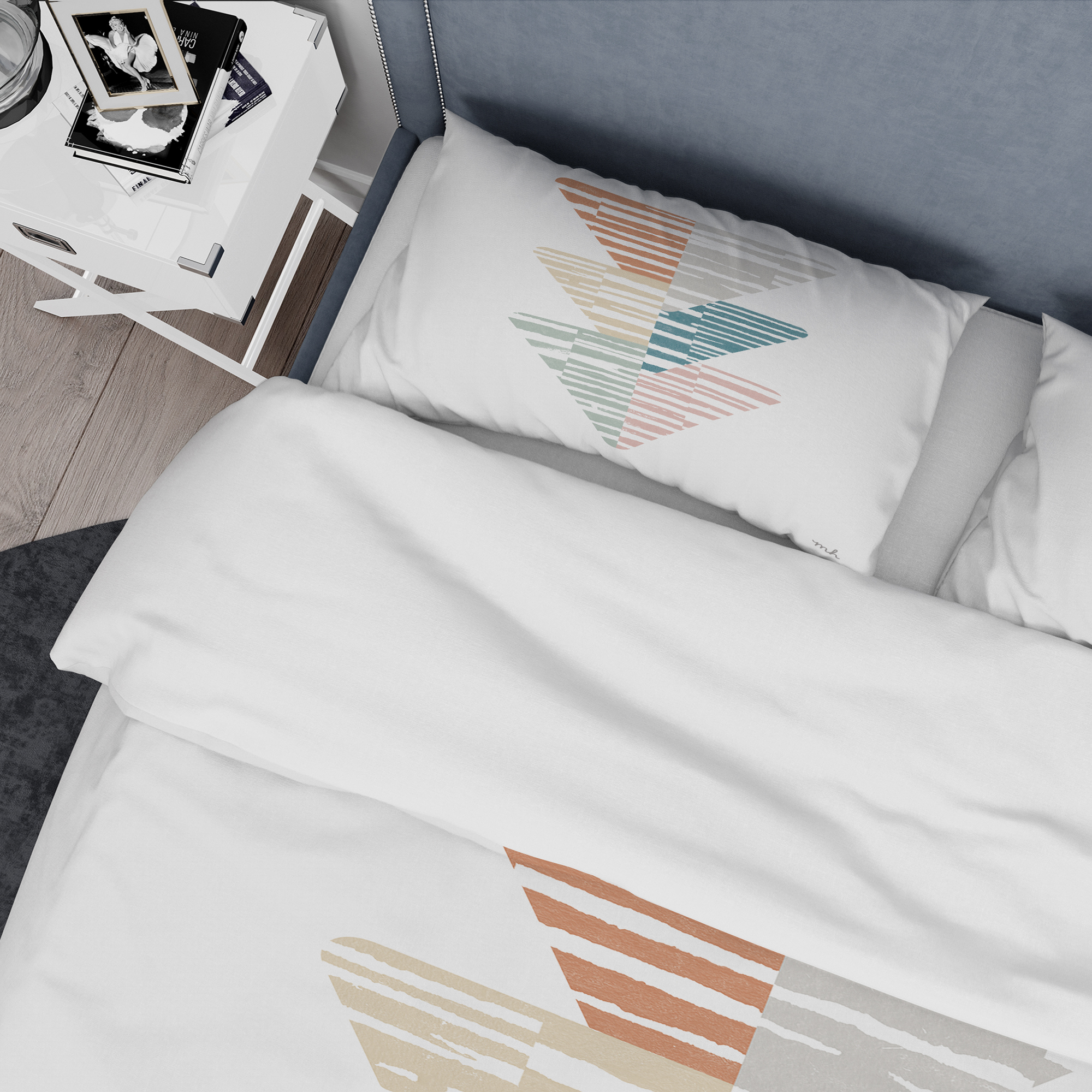 Designart 'Watercolor Geometric Triangle III' Geometric Duvet Cover Set