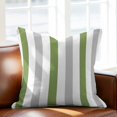 thumbnail image 3 of Green Grey Stripe Pillow Covers 16x16 Inch, Modern Farmhouse Vertical Striped Linen Pillowcase with Invisible Zipper, Decorative Throw Pillow Covers Cushion Case for Couch Sofa Bed Living Room, 3 of 9
