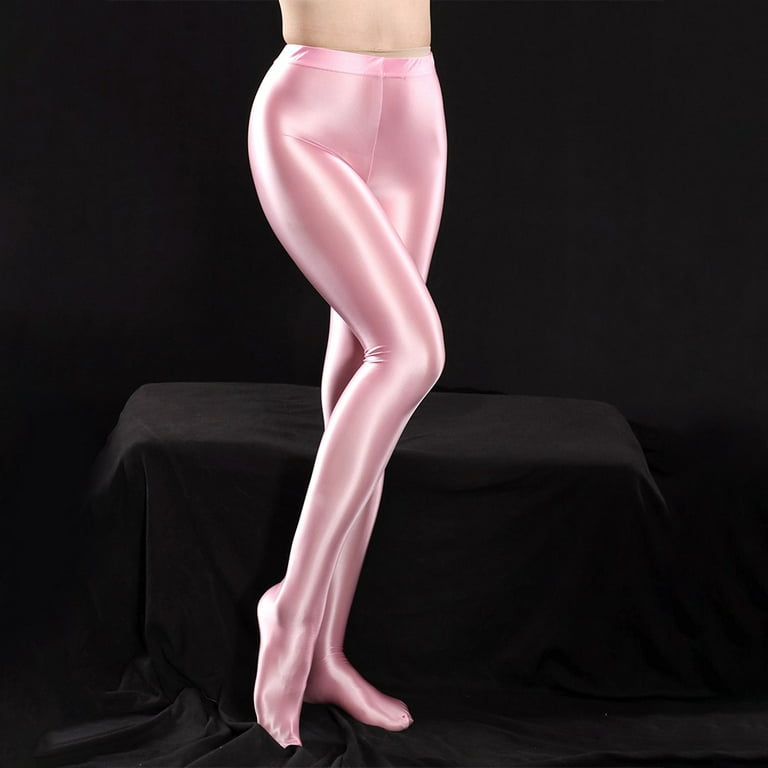 Ladies Plus Size Opaque Tights Super Shiny Glossy Stockings Dance Club  Pantyhose
