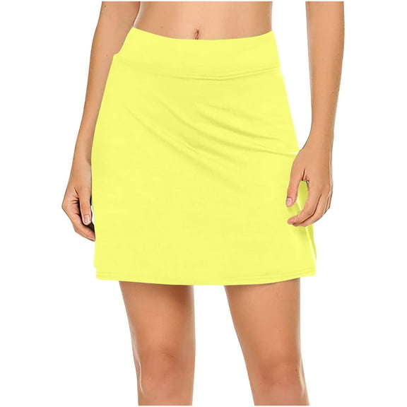 XuJwPNcy Tennis Skirts for Women Built-In Shorts High Waisted Gym Shorts with Linner for Athletic Skorts