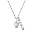 thumbnail image 1 of Delight Jewelry Silvertone Clear AB Crystal Sparkle Spinner Silvertone Believe Faith Prayer Hope Bar Charm Necklace, 23", 1 of 4