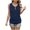 Navy, variant on Womens Tank Tops Sleeveless Eyelet Embroidery Scoop Neck Loose Fit Casual Summer Flowy Black L