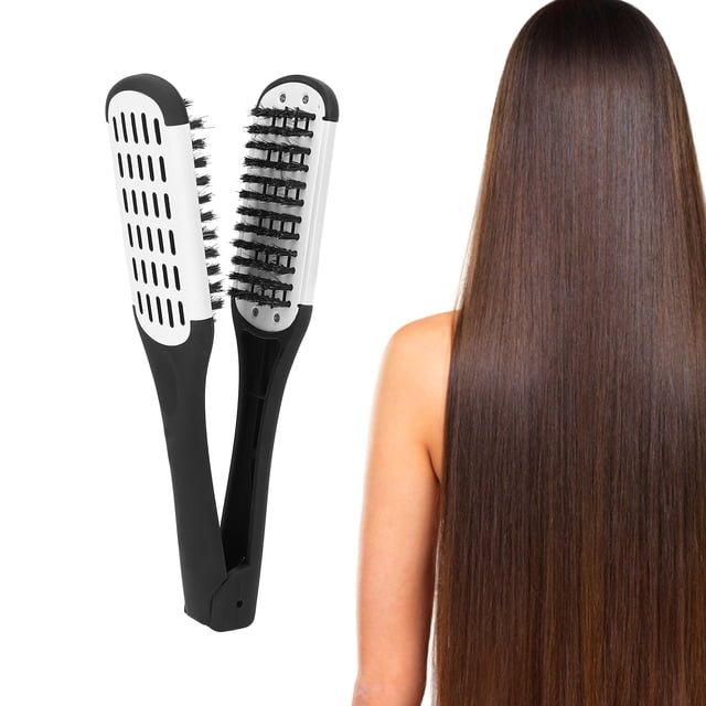 Cepillo para el Cabello de Las Mujeres, Primavera Compacta de Primavera Portátil de Alisado de Doble Cara para El Salón de Belleza Para El Hogar para la Barbería