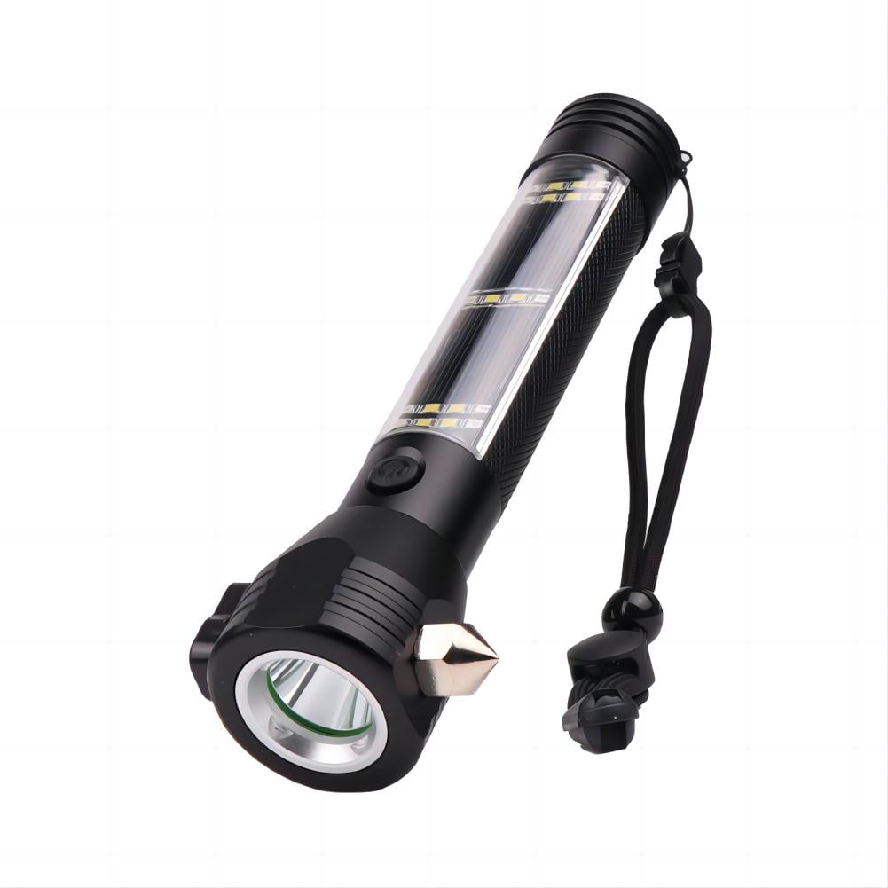 10 In 1 Multi Function Flash Light, USB Rechargeable Solar Powered  Flashlight with Glass Breaker Seatbelt Cutter, 7 Modes Flashlight Camping  Lights - Walmart.com