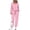 24# Pink, variant on Women's 2 Piece Sets Fall Casual Outfits Drop Shoulder Full Zip Hooded Jacket Elastic Waist Sweatpants Daily Loungewear Suits Wine XL