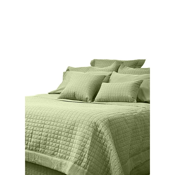 Ens. housse de couette matelassée Grid de Gouchee Design en microfibre
