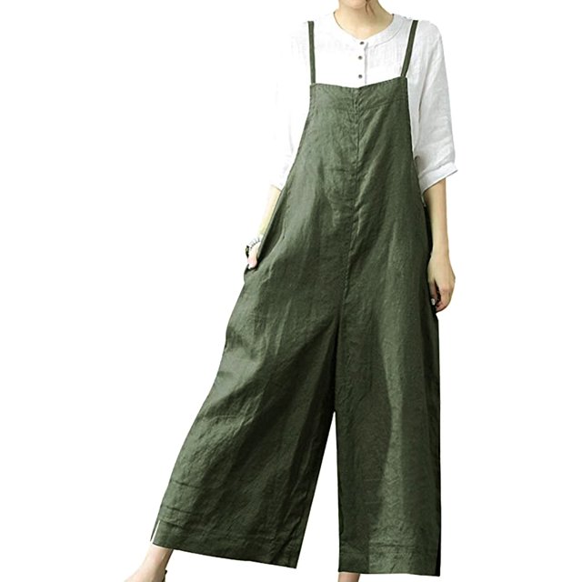Mamelucos Mamelucos sueltos de algodón Monos de mujer de una pieza Mono (Verde 4XL) Ygjytge Verde T 24 para Mujer