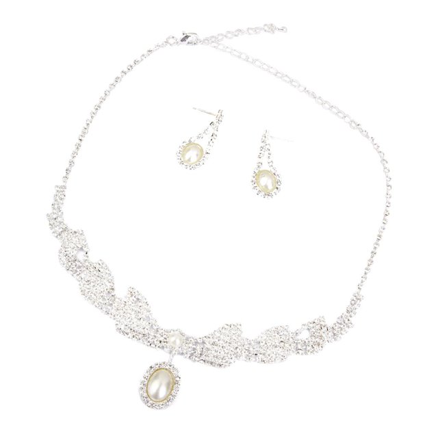 Sistema del collar de la boda,collar de novia,conjunto de collar de cristal Yinane Sistema del collar de la boda