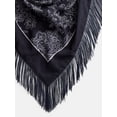 thumbnail image 3 of Scenario Women's Printed Fringe Triangle Scarf, Blue, 3 of 4
