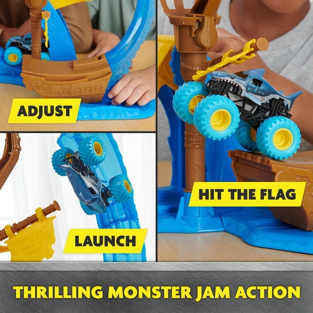 Monster Jam, Megalodon Loop of Doom Stunt Playset with Exclusive 1