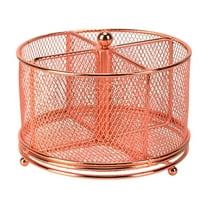 Qiweii Metal Rotating Cutlery Rack 4 Compartments Cutlery Organizer Restaurant Kitchen Table Rotating Utensil Rack for Forks Knives Spoons