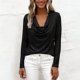 thumbnail image 2 of Camisa de Manga Larga con Cuello en V Blanca para Mujeres con Cuello de Vaca en Tela Fluida con Puño de Botón, 2 of 9