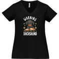 thumbnail image 3 of Inktastic Protected by a Dachshund Dog Women's Plus Size V-Neck T-Shirt, 3 of 5