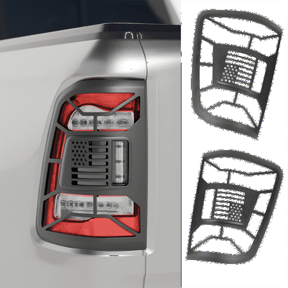 Tail Light Lamp Guard Cover Protector for Dodge RAM 1500 2019-2023 Accessories Taillight Shell Frame Shield ABS Material Black RAM 1500 Limited Laramie Rebel Long Horn