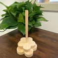 thumbnail image 2 of Yarn Holder Solid Wood Bobbin Cupcake Spindle Storage Winder Stand Fiber Crocheting Tool Kit, 2 of 5