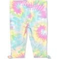thumbnail image 2 of Young Hearts Girl's 2-Pack Solid and Glitter, Rib Tie Dye or Glitter Floral Legging Pant Set with Hair Bow Scrunchie, 2 of 6