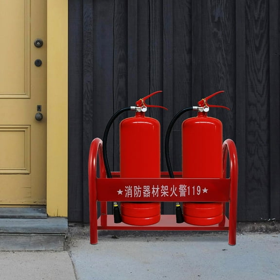 Hemoton Floor Stand For Powder Fire Extinguisher Fire Extinguisher Storage Holder Metal Fire Extinguisher Shelf Heavy Duty Fire Extinguisher Rack