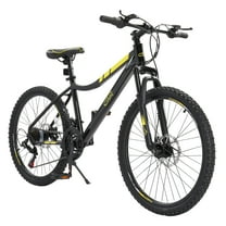 Ktaxon 24" Mountain Bike with Shimano 21 Speed, Disc Brakes, Yellow