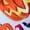 Orange, variant on Halloween Canvas Sneakers for Women Skull Pumpkin Print Low Top Slip on Casual Flats Loafers