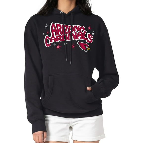 Women's Starter Black Arizona Cardinals Fireworks Fleece Pullover Hoodie