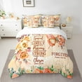 thumbnail image 2 of Erosebridal Orange Butterfly Bed in a Bag King size, Inspirational Quotes Bed Set, Rose Floral Decor, 7pcs, 2 of 5