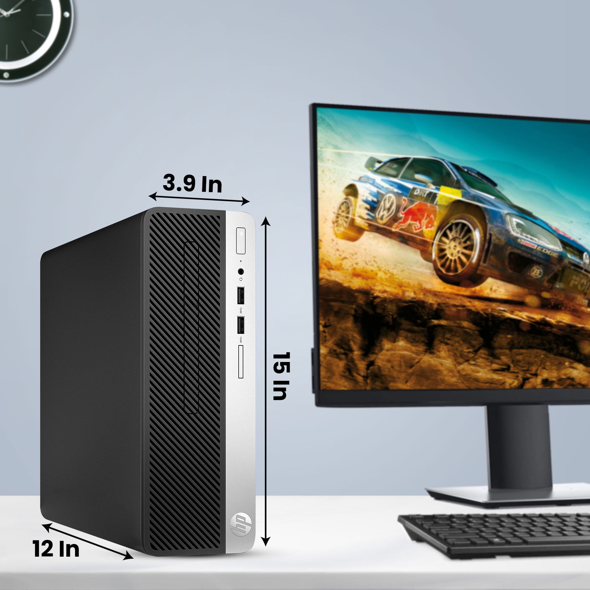 Restored HP G3 Gaming Desktop SFF PC Computer Intel Core i5-6500 6th Gen. 16GB DDR4 RAM, 128 GB SSD+ 500 GB HDD, 22" LED Monitor, NVIDIA GT 1030 2GB, Bto WiFi, Windows 10 Pro (Refurbished)