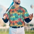 thumbnail image 5 of Hirioo Hawaii Palms for Men's Baseball T-shirt Shirts Short Sleeve Casual Summer Button Stretch T Shirts,Size S-4XL-4X-Large, 5 of 7