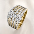 thumbnail image 4 of Ross-Simons 1.80 ct. t.w. CZ Multi-Row Ring in 18kt Gold Over Sterling, Women's, Adult, 4 of 5
