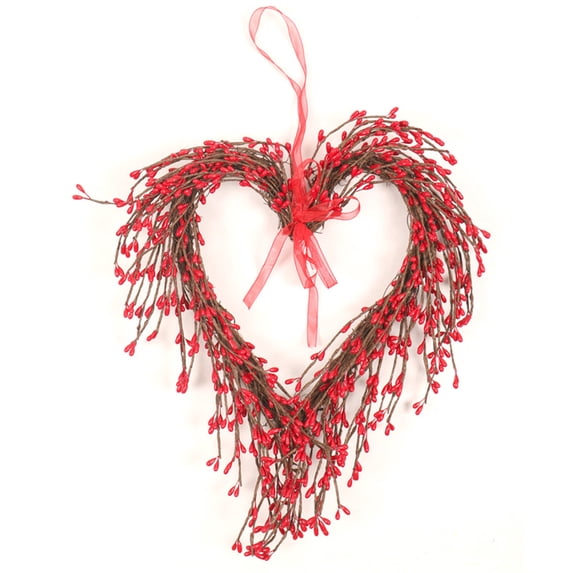 Heart-Shaped Wreath Door Hanging Cane Ring Valentine'S Day Heart-Shaped Rattan Home Decor Anti Falling Trellises