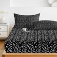 thumbnail image 6 of Queen Size Fitted Sheet Set - Black White Striped 3 Piece Bedding Sets 16" Deep Pocket Fitted Sheet with 2 Pillowcases, Abstract Modern Art Irregular Stripe Brushed Microfiber Hotel Luxury Bed Sheets, 6 of 9