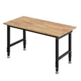 thumbnail image 1 of VEVOR Établi Réglable, Capacité de 1500 Lb, Établi avec Dessus en Bois de Chêne 48 x 24 Pouces avec Réglage de Hauteur de 26,3 à 40,2 Pouces, Table de Travail en Bois Dur Robuste, 1 of 9