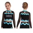 thumbnail image 2 of iiniim Girls Cheer Leader Team Uniform Ball Game Cheerleading Dance Long Sleeve Crop Top Blue 12, 2 of 7
