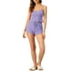 thumbnail image 2 of Conjuntos de pijama para mujeres INSPIRE CHIC, camisetas de punto con pantalones cortos, 2 piezas, ropa de dormir, XS, púrpura claro, 2 of 6